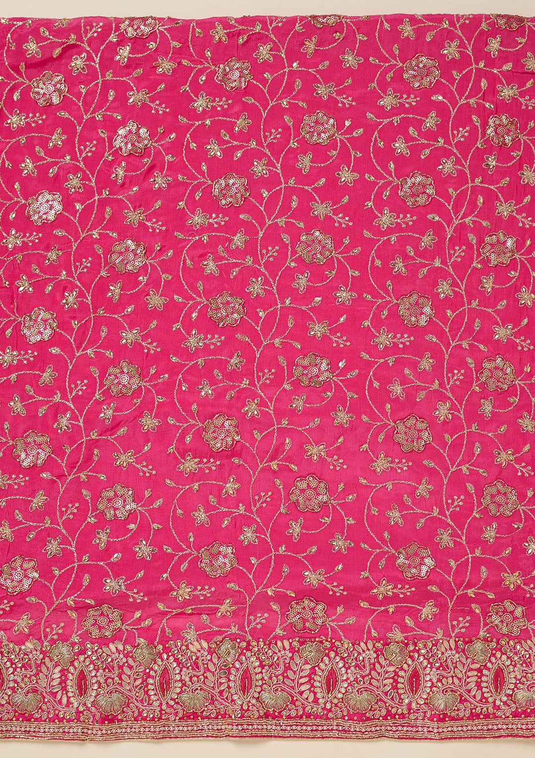 Pink Zariwork Georgette Unstitched Salwar Suit-koskii