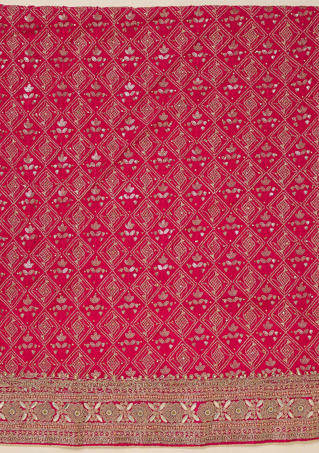 Rani Pink Zariwork Georgette Unstitched Salwar Suit-koskii