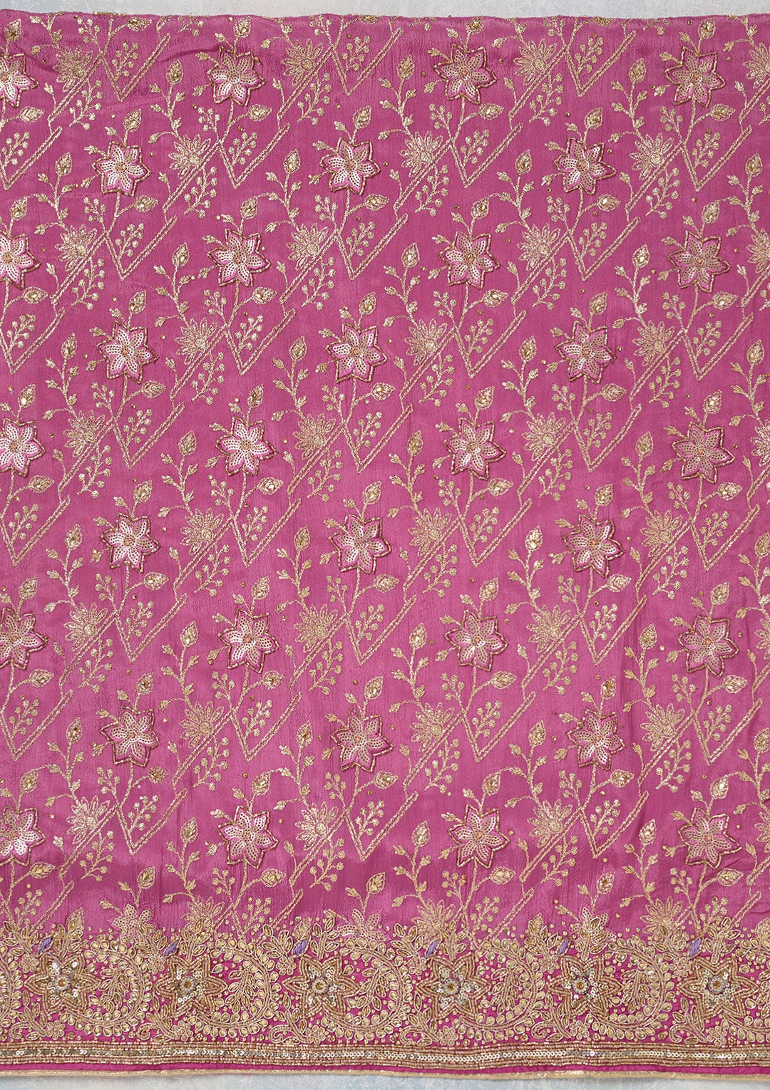 Purple Zariwork Georgette Unstitched Salwar Suit-koskii