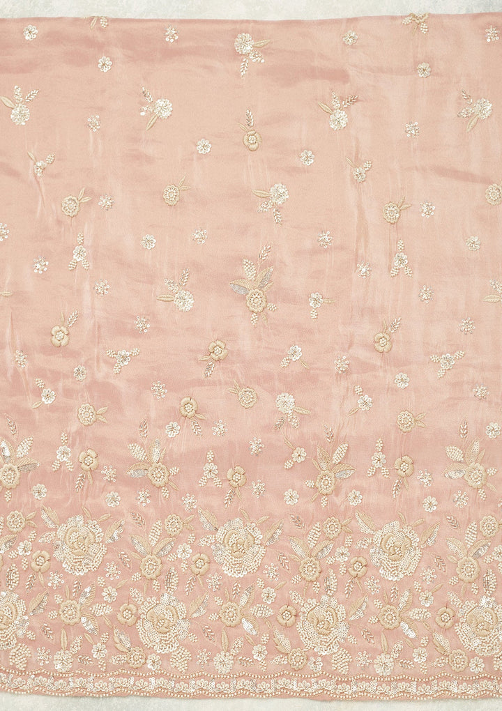 Pink Silver Stonework Tissue Unstitched Salwar Suit