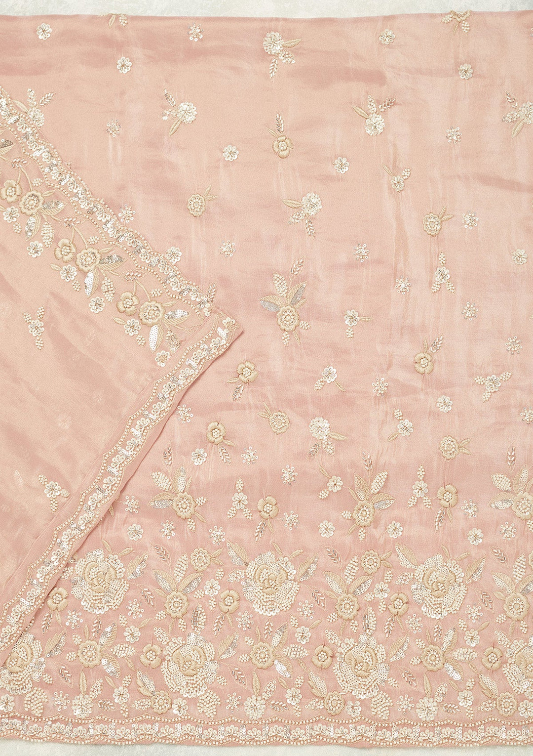 Pink Silver Stonework Tissue Unstitched Salwar Suit