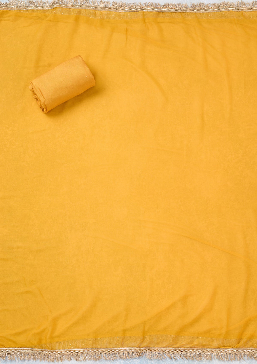 Mustard Zariwork Dola Silk Unstitched Salwar Suit-koskii