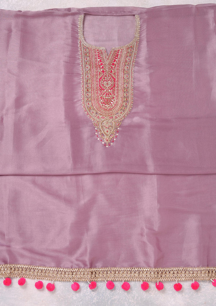 Lavender Cording Tissue Unstitched Salwar Suit