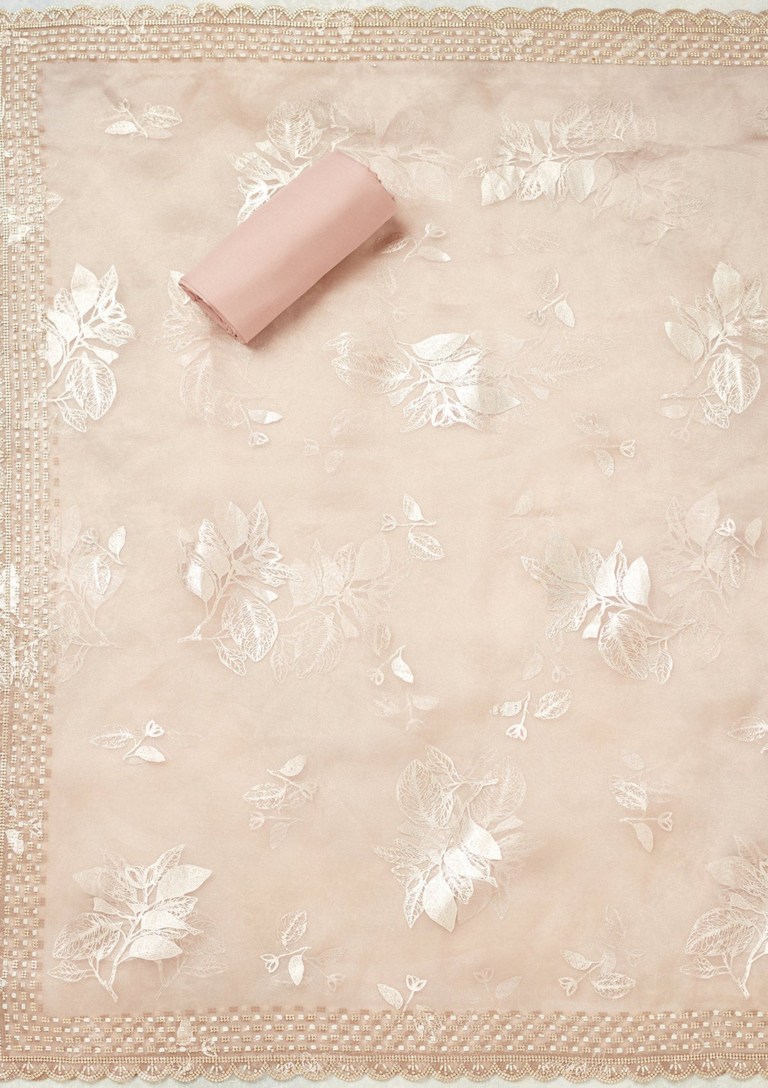 Lavender Stonework (Gold) Tissue Unstitched Salwar Suit