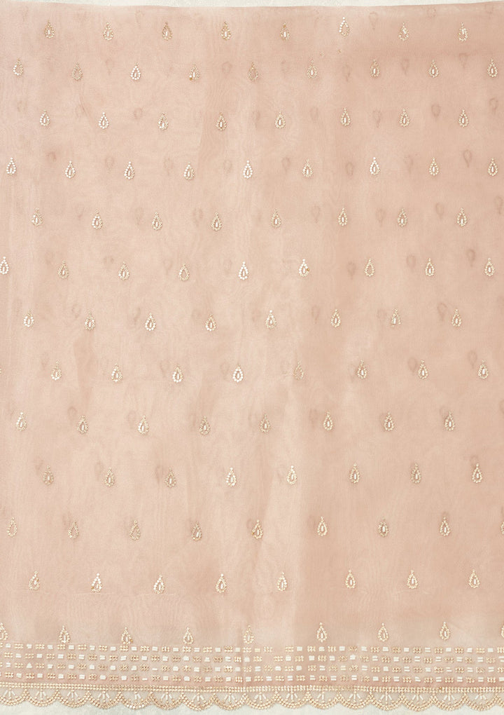 Lavender Stonework (Gold) Tissue Unstitched Salwar Suit