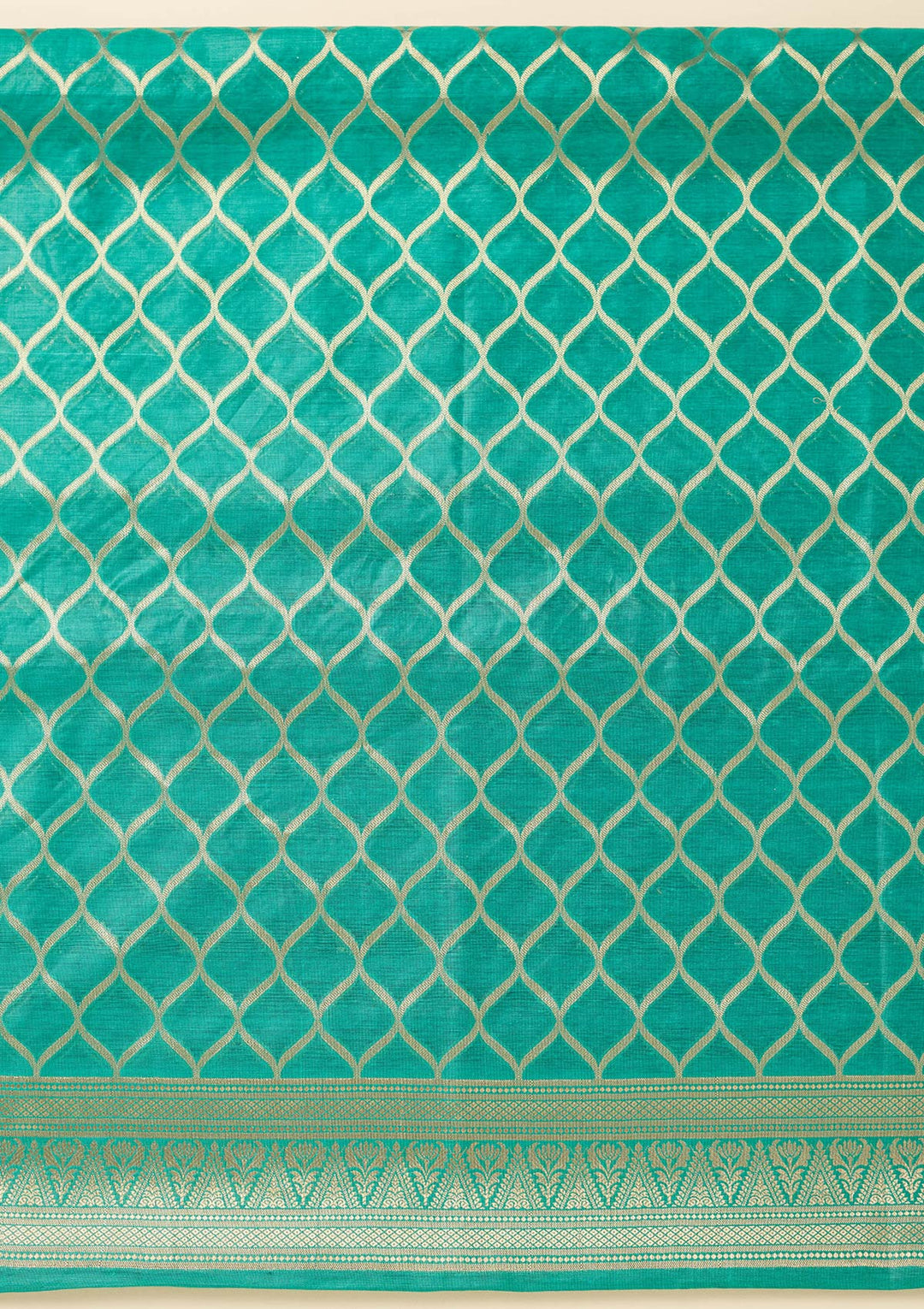 Rama Green Zariwork (Gold) Silk Unstitched Salwar Suit