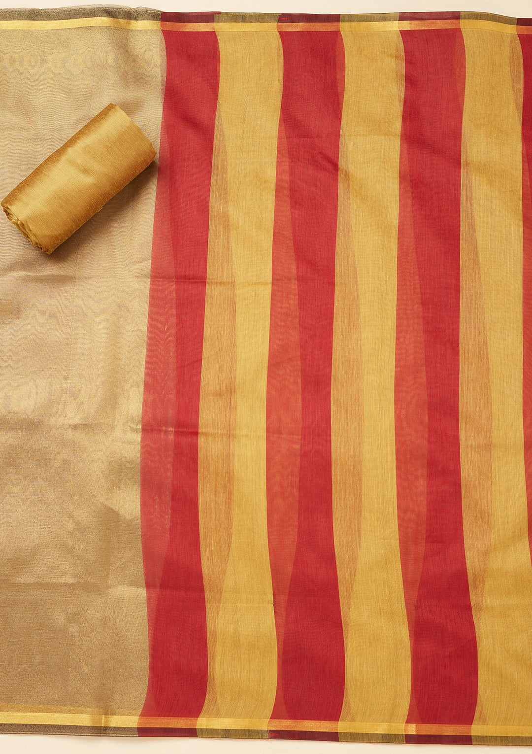 Mehendi Zariwork (Gold) Tissue Unstitched Salwar Suit