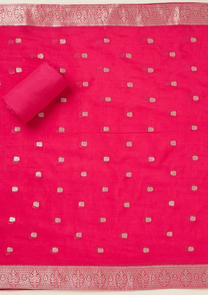 Rama Green Zariwork Dola Silk Unstitched Salwar Suit-koskii