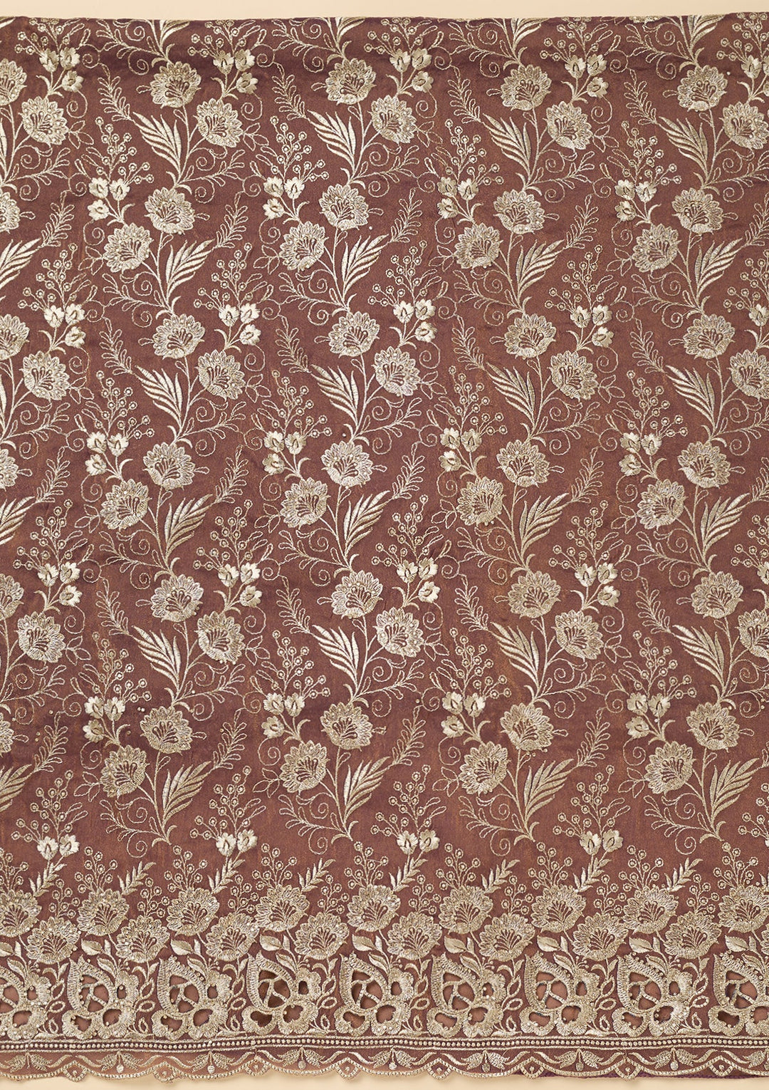 Lavender Zariwork (Gold) Tissue Unstitched Salwar Suit
