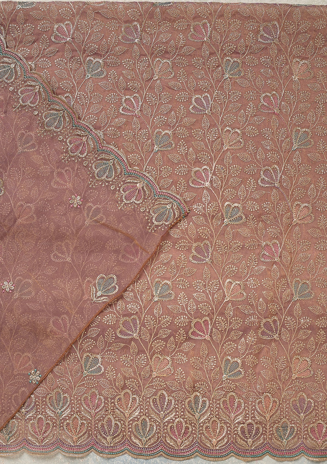 Lavender Zardozi (Gold) Shimmer Unstitched Salwar Suit