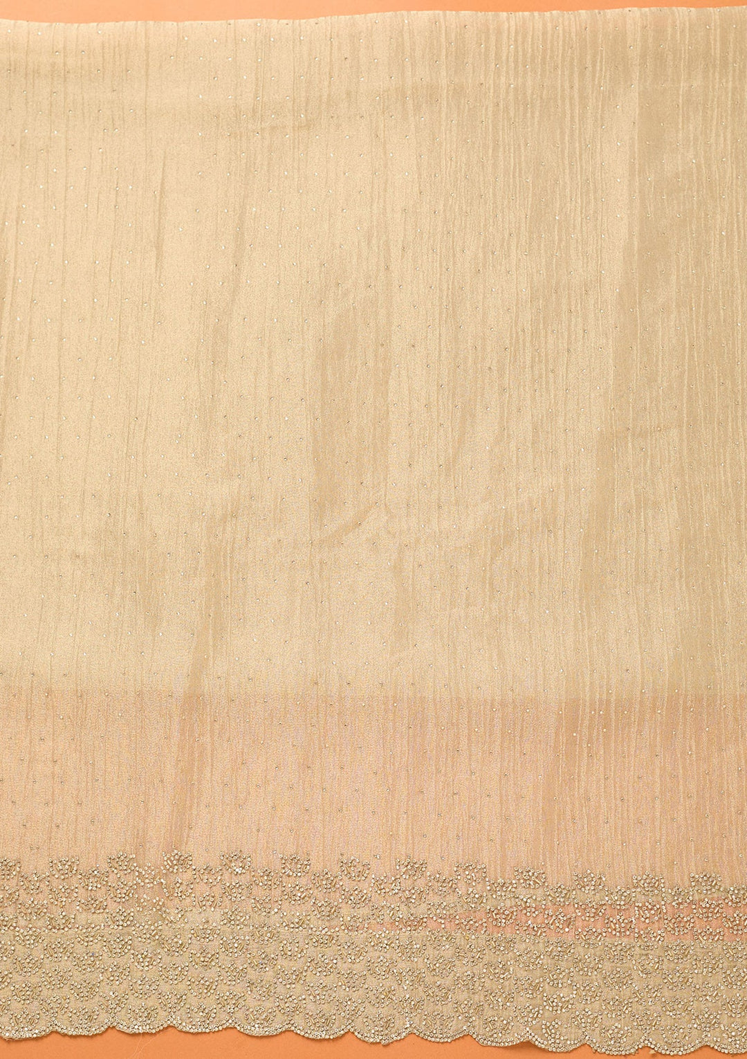 Beige Stonework (Gold) Tissue Unstitched Salwar Suit
