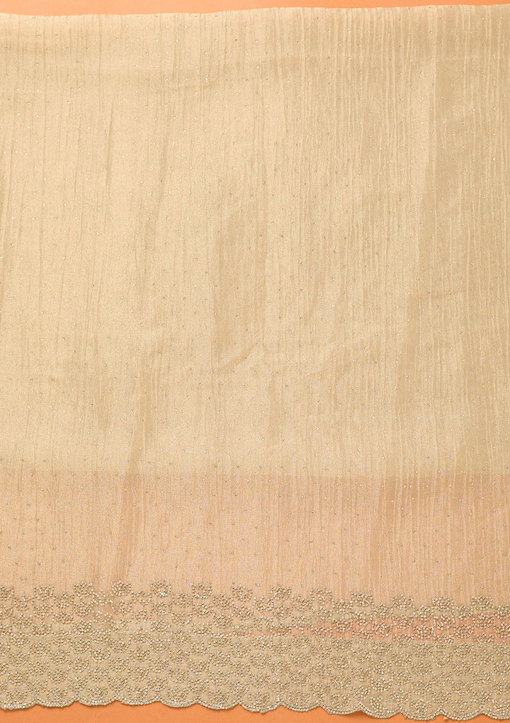 Beige Stonework (Gold) Tissue Unstitched Salwar Suit