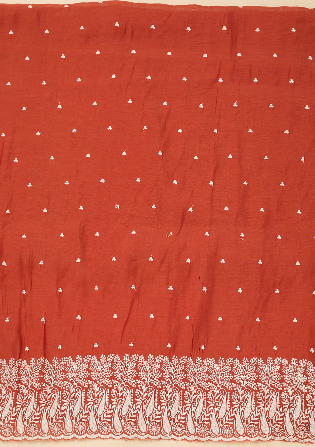Rust Threadwork Chanderi Unstitched Salwar Suit