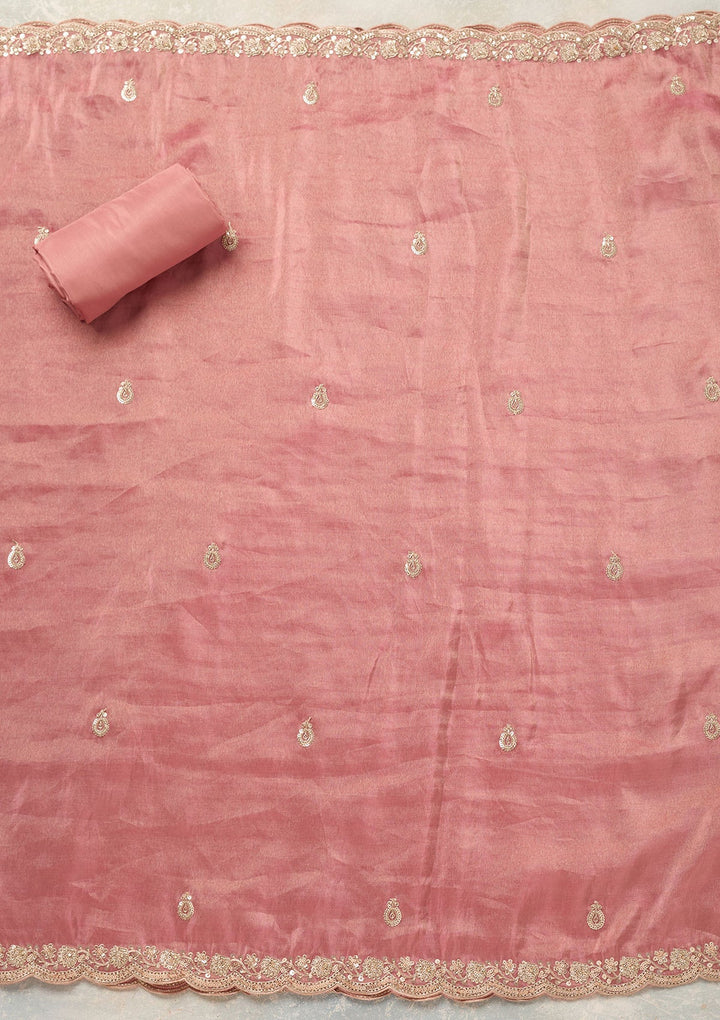 Onion Pink Cutdana Tissue Unstitched Salwar Suit