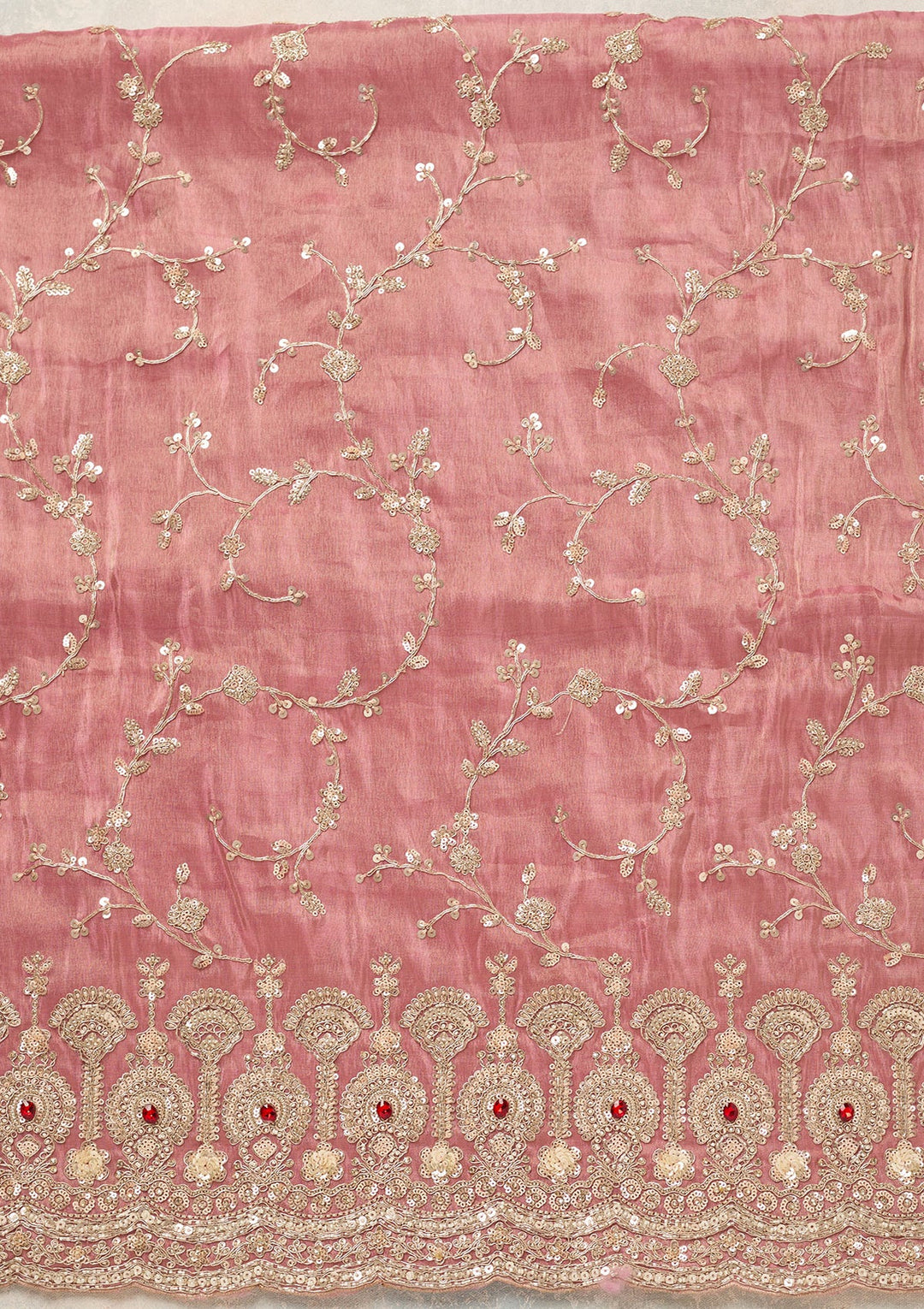 Onion Pink Cutdana Tissue Unstitched Salwar Suit