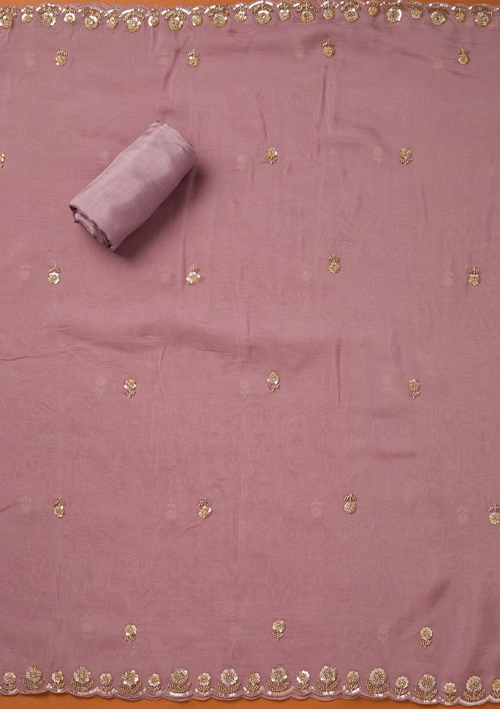 Lavender Cutdana Tissue Unstitched Salwar Suit