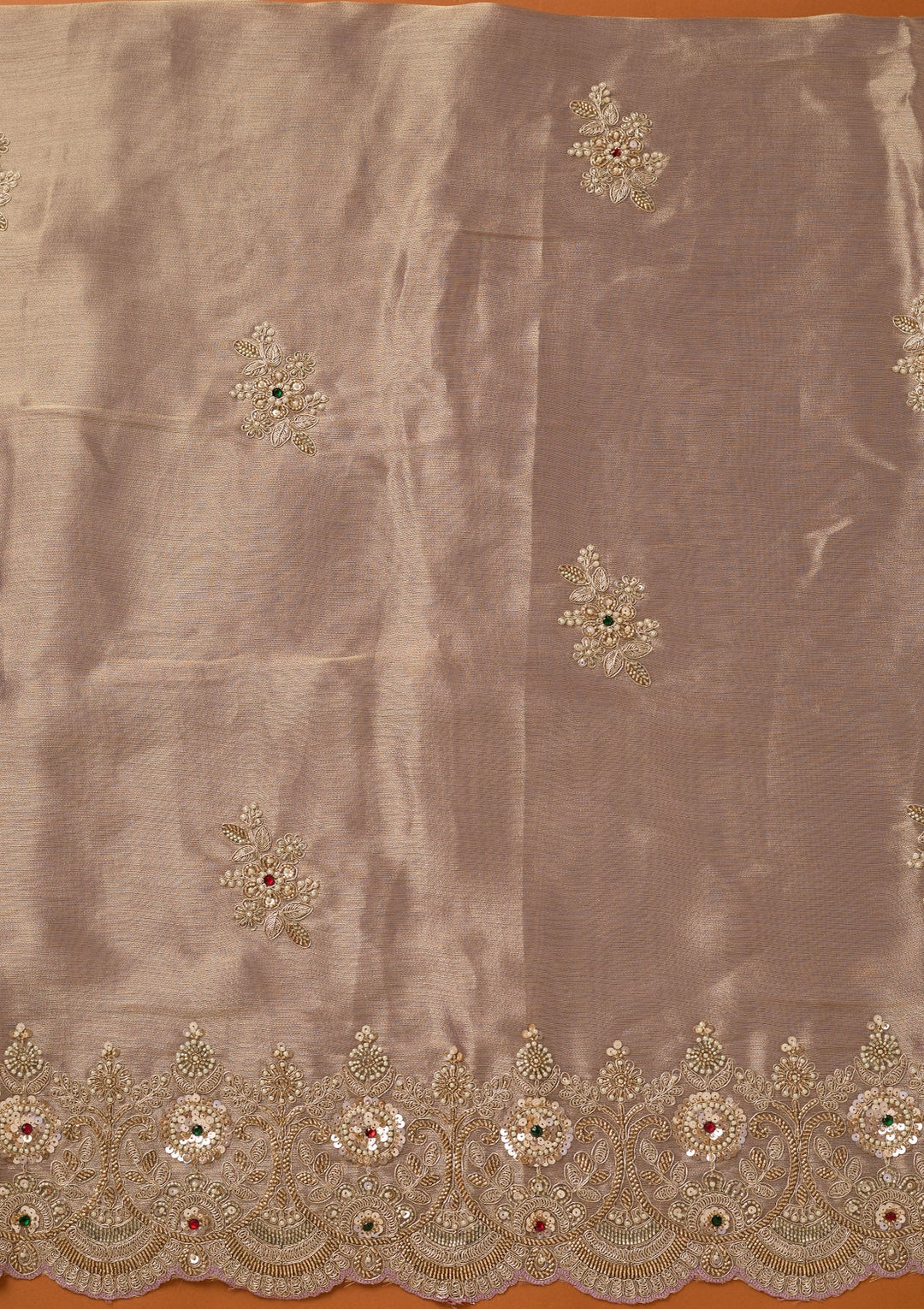 Lavender Cutdana Tissue Unstitched Salwar Suit