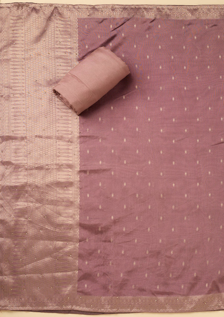 Mauve Cutdana Dola Silk Unstitched Salwar Suit