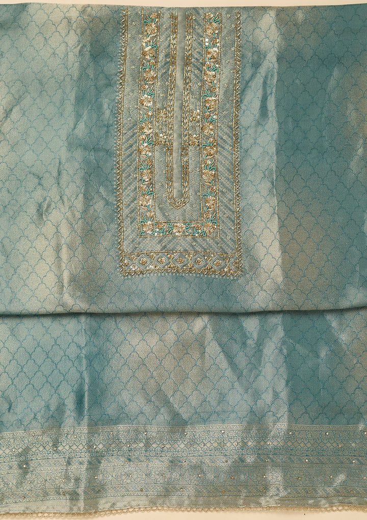Sky Blue Cutdana Dola Silk Unstitched Salwar Suit