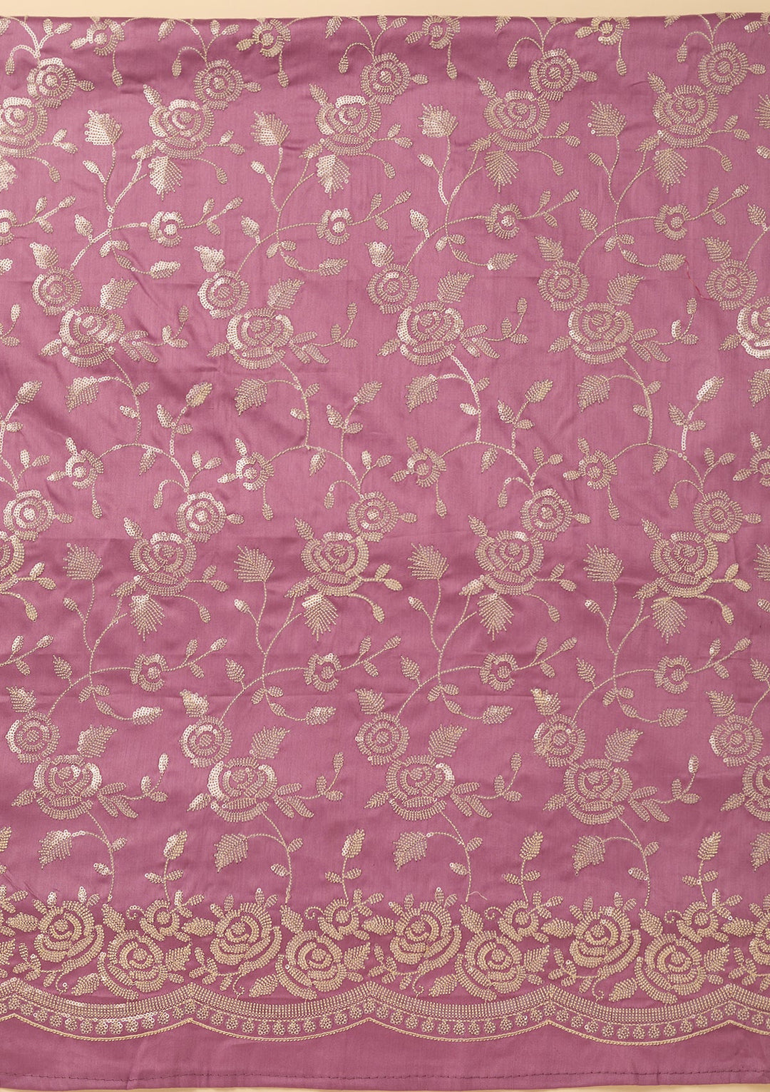 Lavender Sequins Cotton Unstitched Salwar Suit