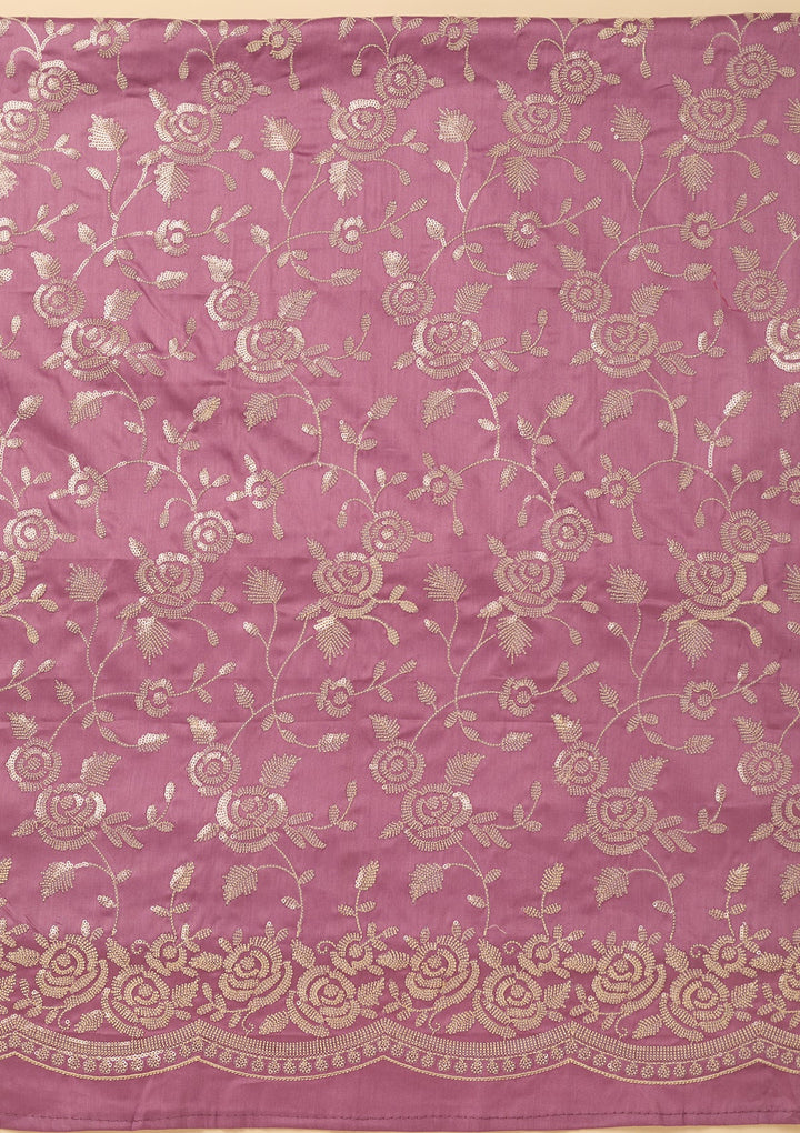 Lavender Sequins Cotton Unstitched Salwar Suit
