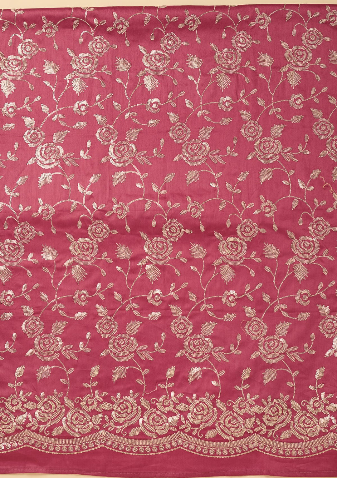 Onion Pink Sequins Cotton Unstitched Salwar Suit