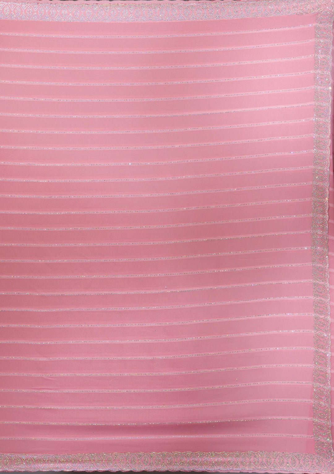 Baby Pink Stonework Georgette Saree-Koskii