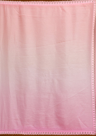 Baby Pink Stonework Tissue Saree