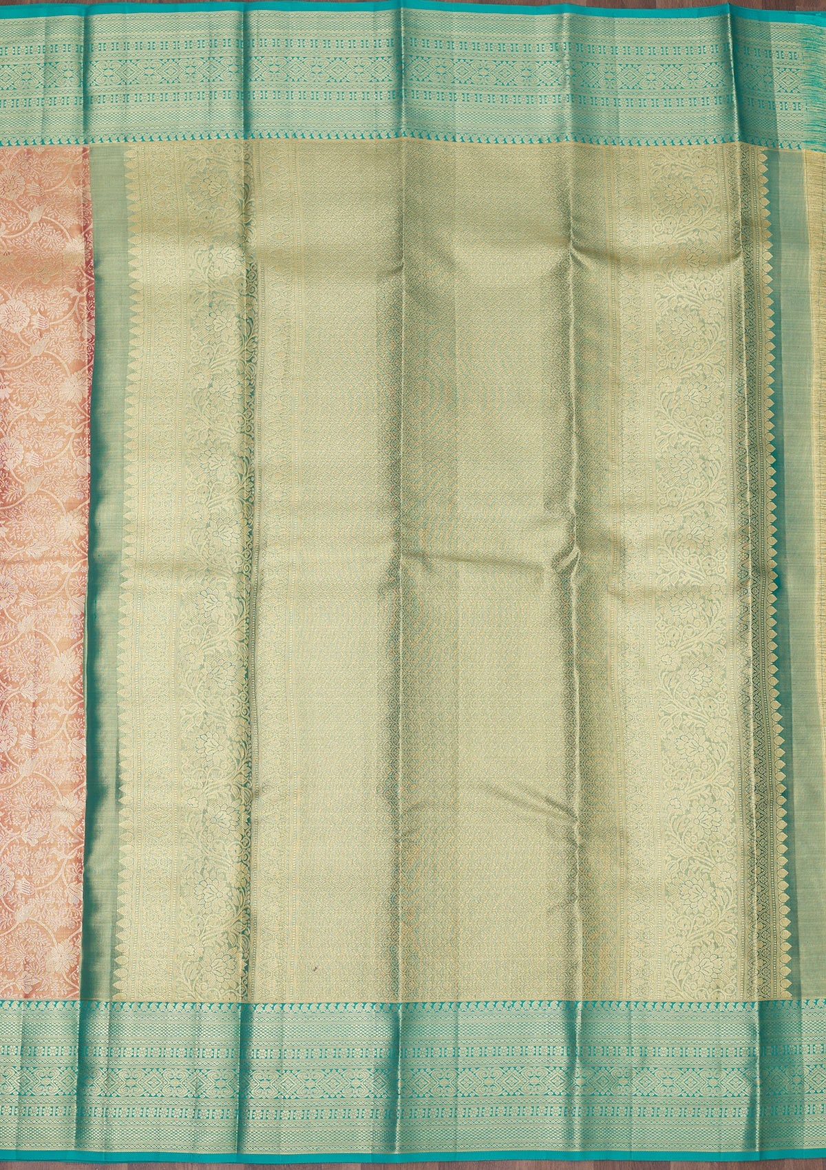 Baby Pink Zariwork Pure Silk Saree-Koskii