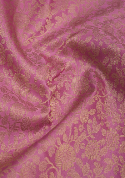 Baby Pink Zariwork Pure Silk Saree-Koskii