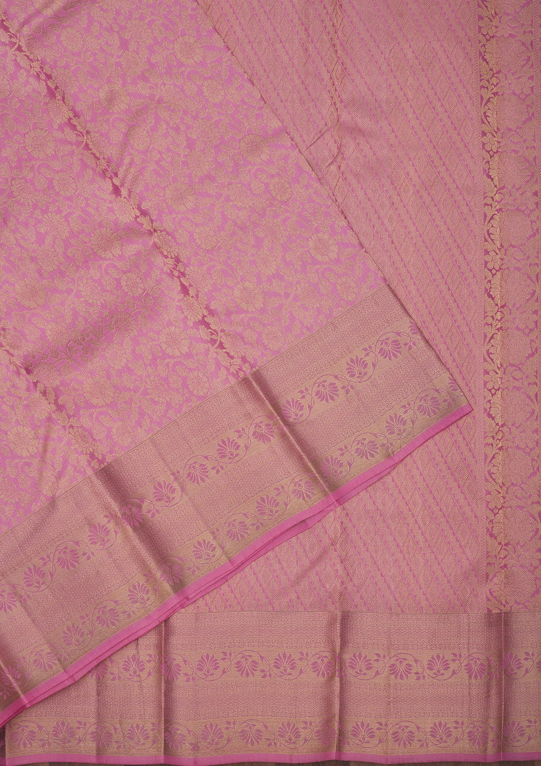 Baby Pink Zariwork Pure Silk Saree-Koskii