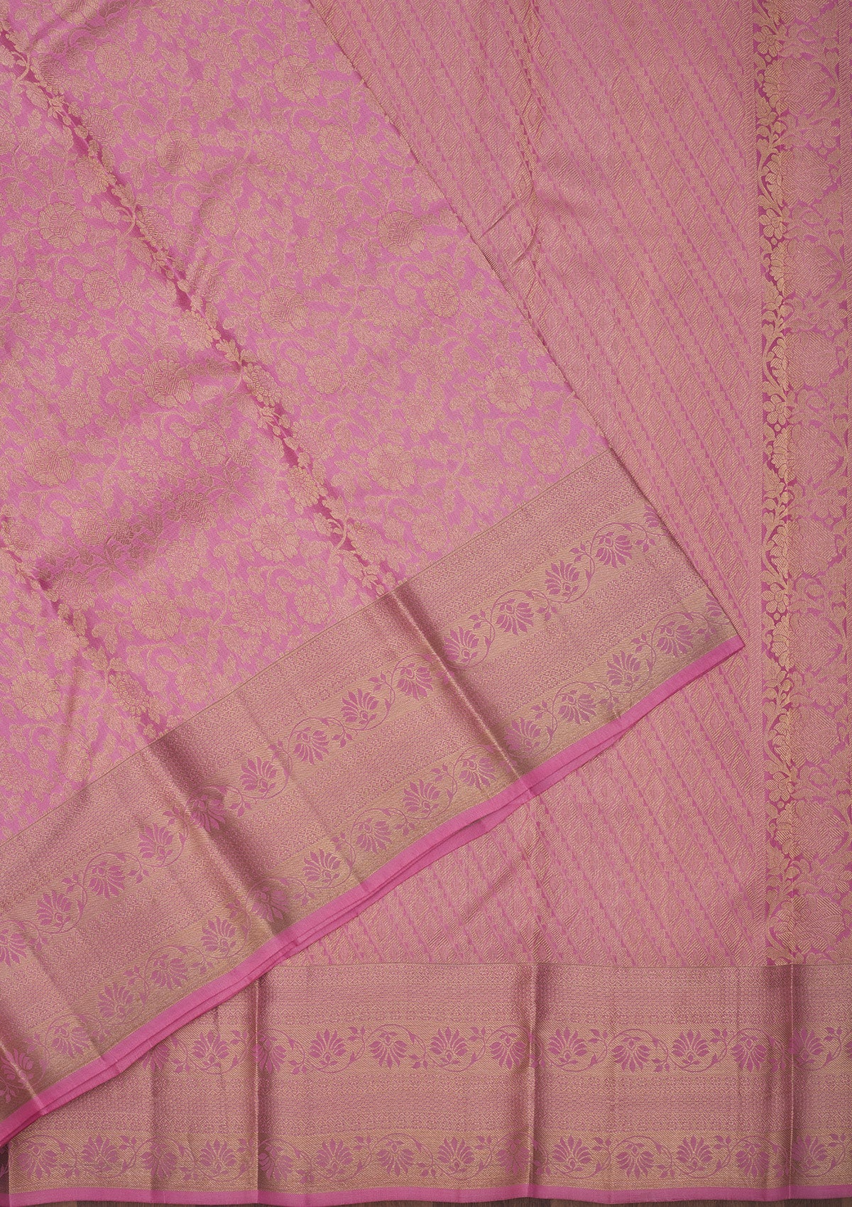 Baby Pink Zariwork Pure Silk Saree-Koskii
