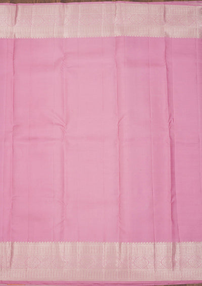 Baby Pink Zariwork Pure Silk Saree-Koskii