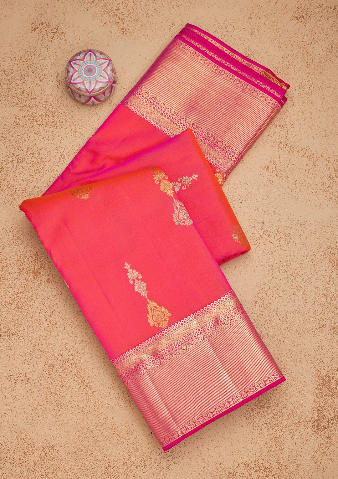 Baby Pink Zariwork Pure Silk Saree-Koskii