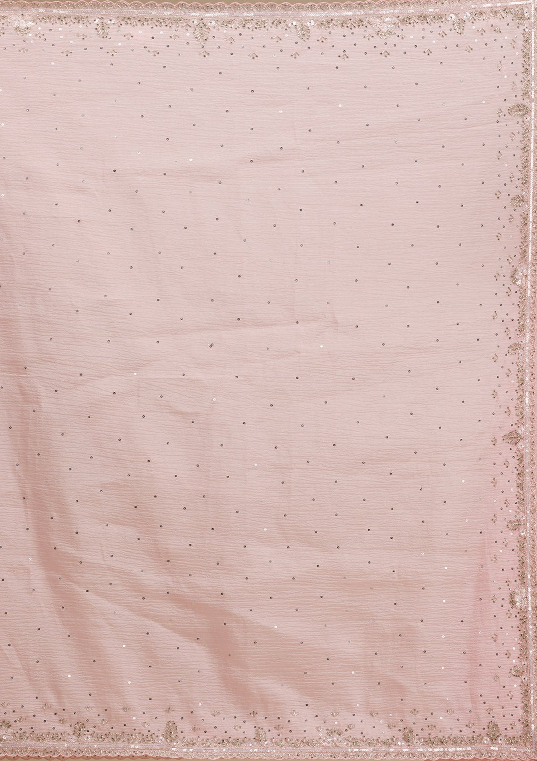 Baby Pink Cutdana Georgette Saree-Koskii