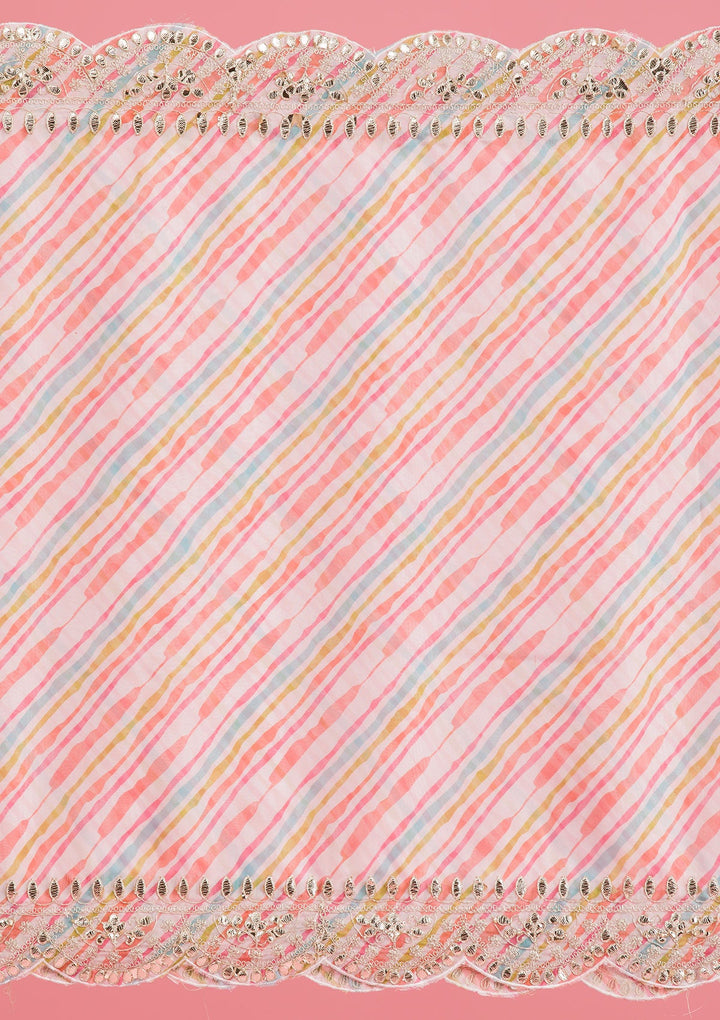 Baby Pink Gotapatti Semi Crepe Readymade Salwar Suit-Koskii