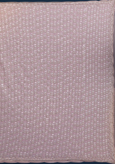 Baby Pink Sequins Georgette Saree-Koskii