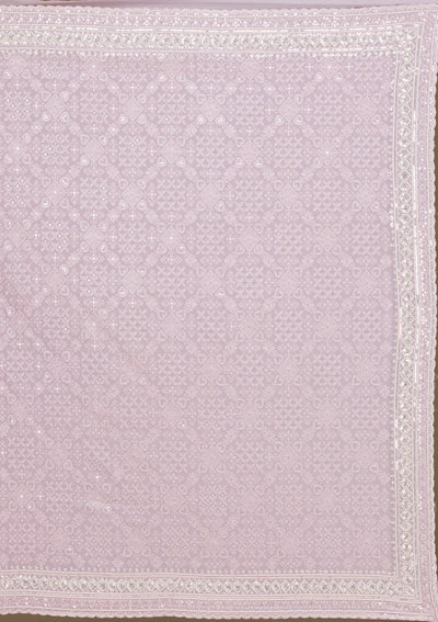 Baby Pink Sequins Georgette Saree-Koskii