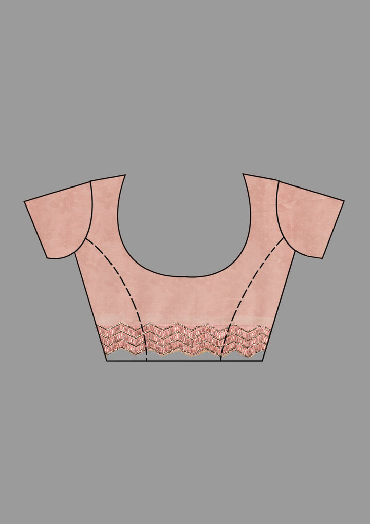 Baby Pink Stonework Georgette Saree-Koskii