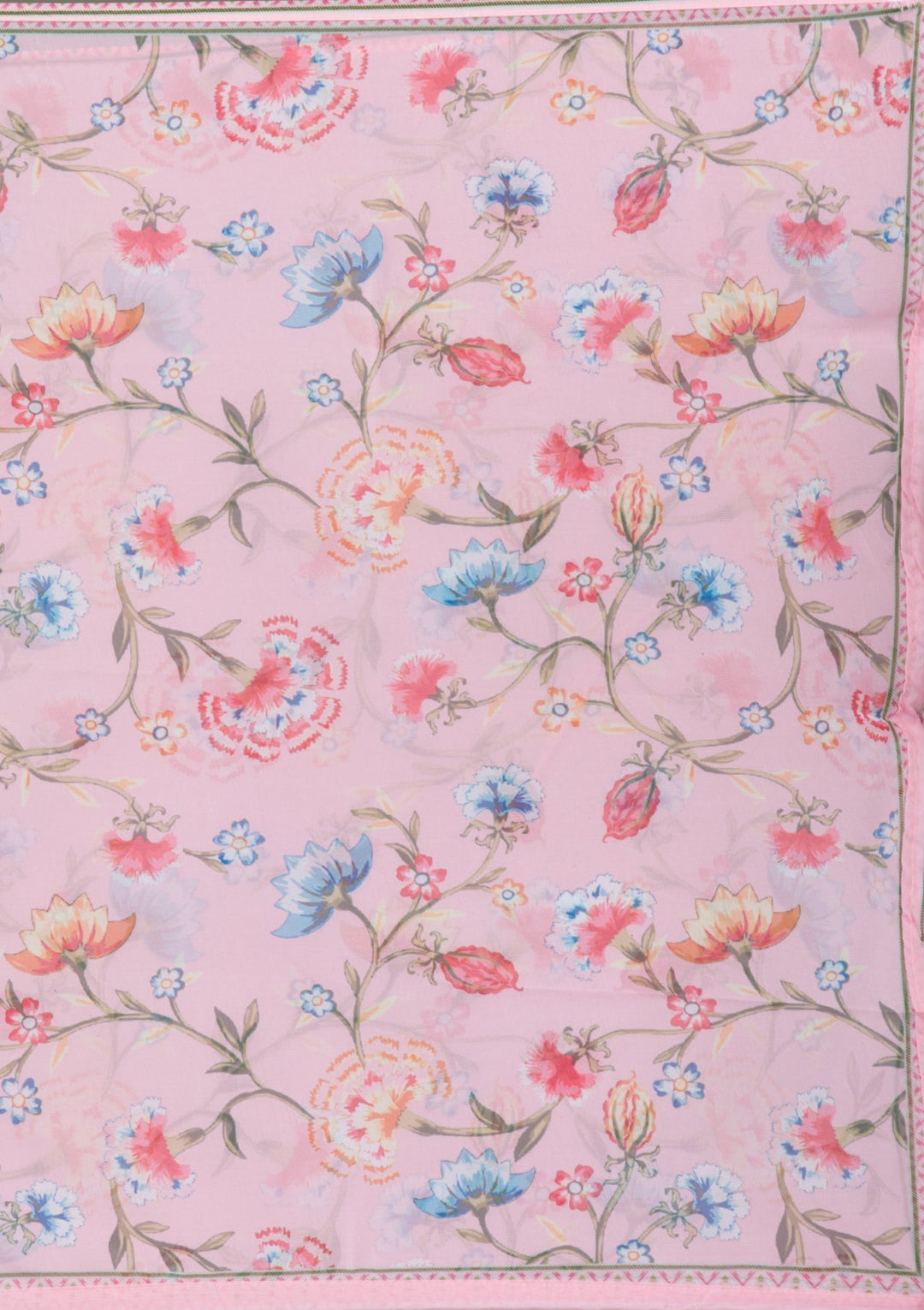 Baby Pink Threadwork Art Silk Readymade Salwar Suit-Koskii