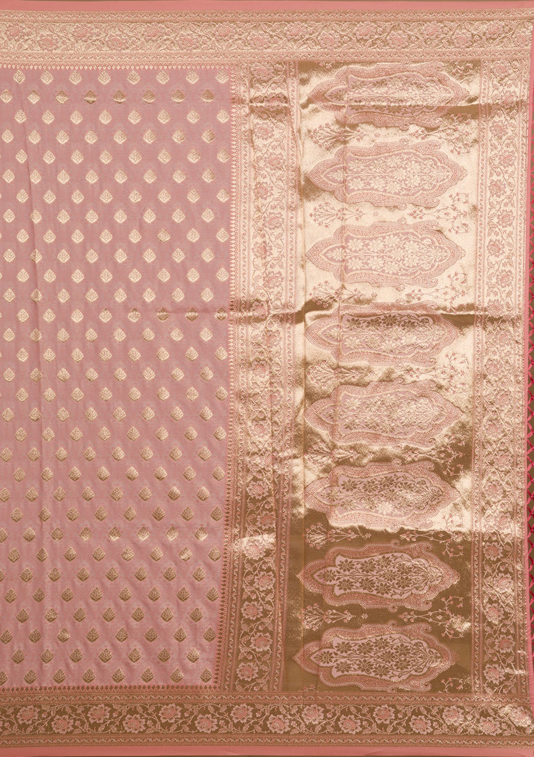 Baby Pink Zariwork Art Silk Saree-Koskii