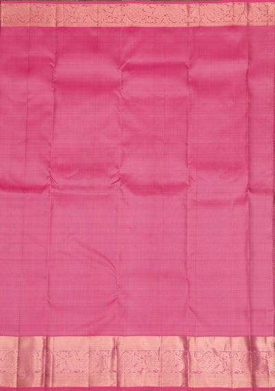 Baby Pink Gold and Silver Zariwork Pure Silk Saree - Koskii