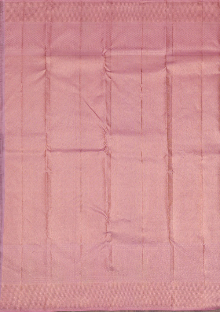 Baby Pink Copper Zariwork Pure Silk Saree - Koskii