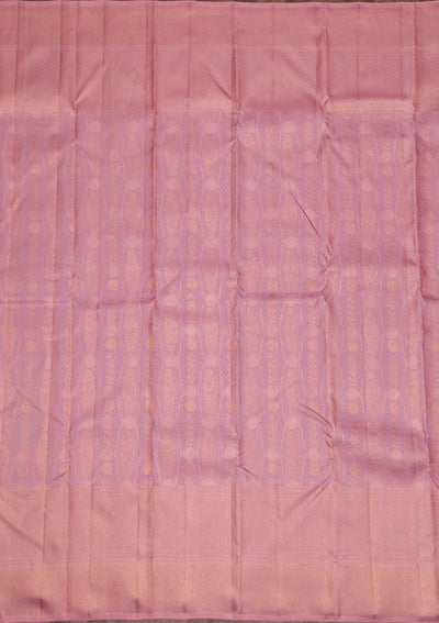 Baby Pink Copper Zariwork Pure Silk Saree - Koskii