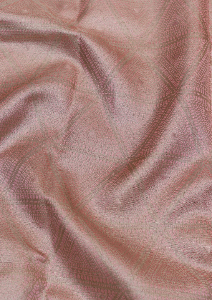 Baby Pink Zariwork Pure Silk Saree-Koskii