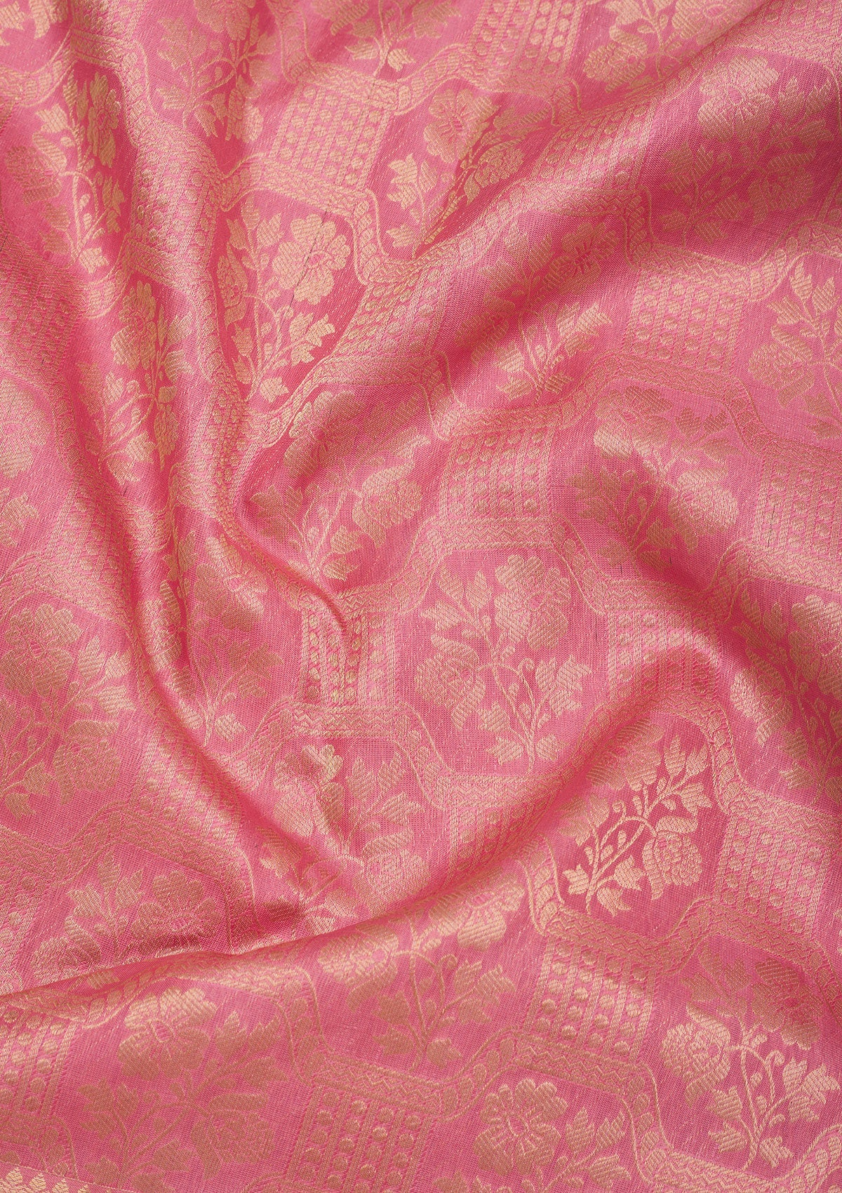 Baby Pink Zariwork Pure Silk Saree