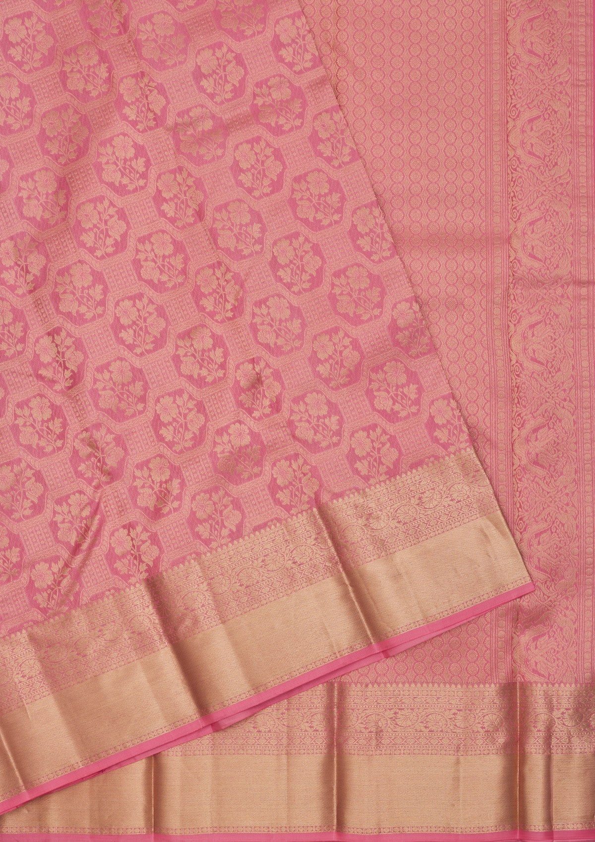 Baby Pink Zariwork Pure Silk Saree