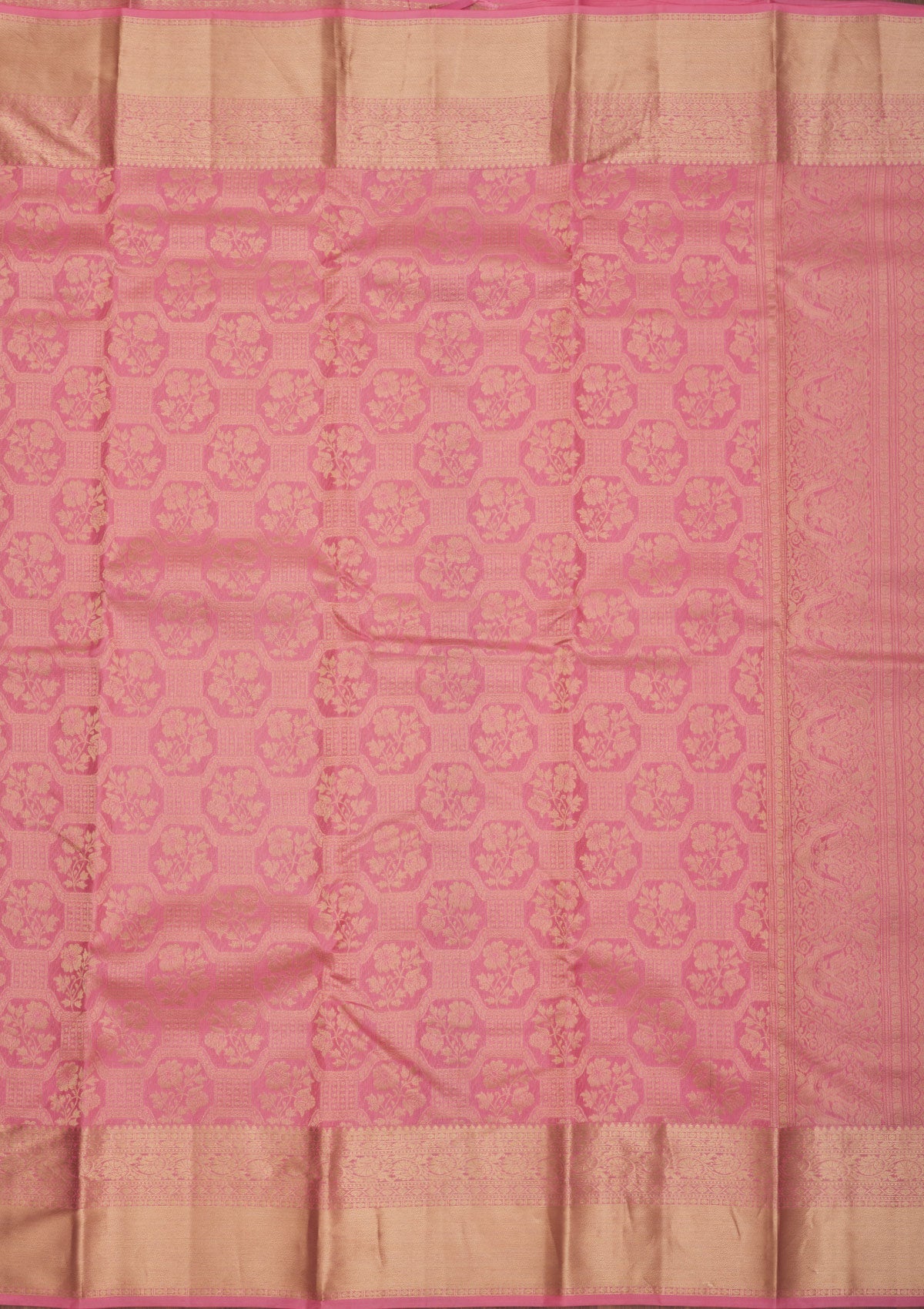 Baby Pink Zariwork Pure Silk Saree