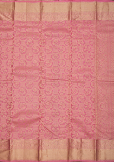 Baby Pink Zariwork Pure Silk Saree