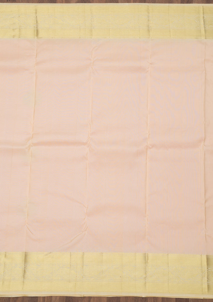 Baby Pink Zariwork Pure Silk Saree-Koskii
